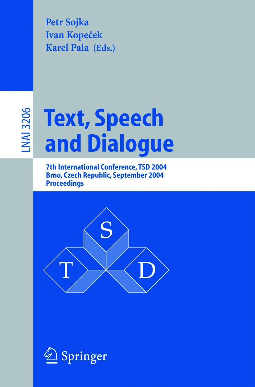 Vorderes Coverbild Text, Speech and Dialogue