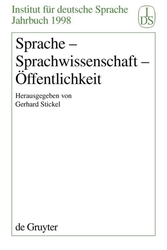 Vorderes Coverbild Sprache - Sprachwissenschaft - Öffentlichkeit