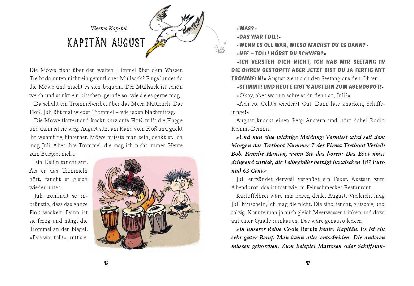 Beispielinhalt (Bild) Juli und August - Krokodil über Bord