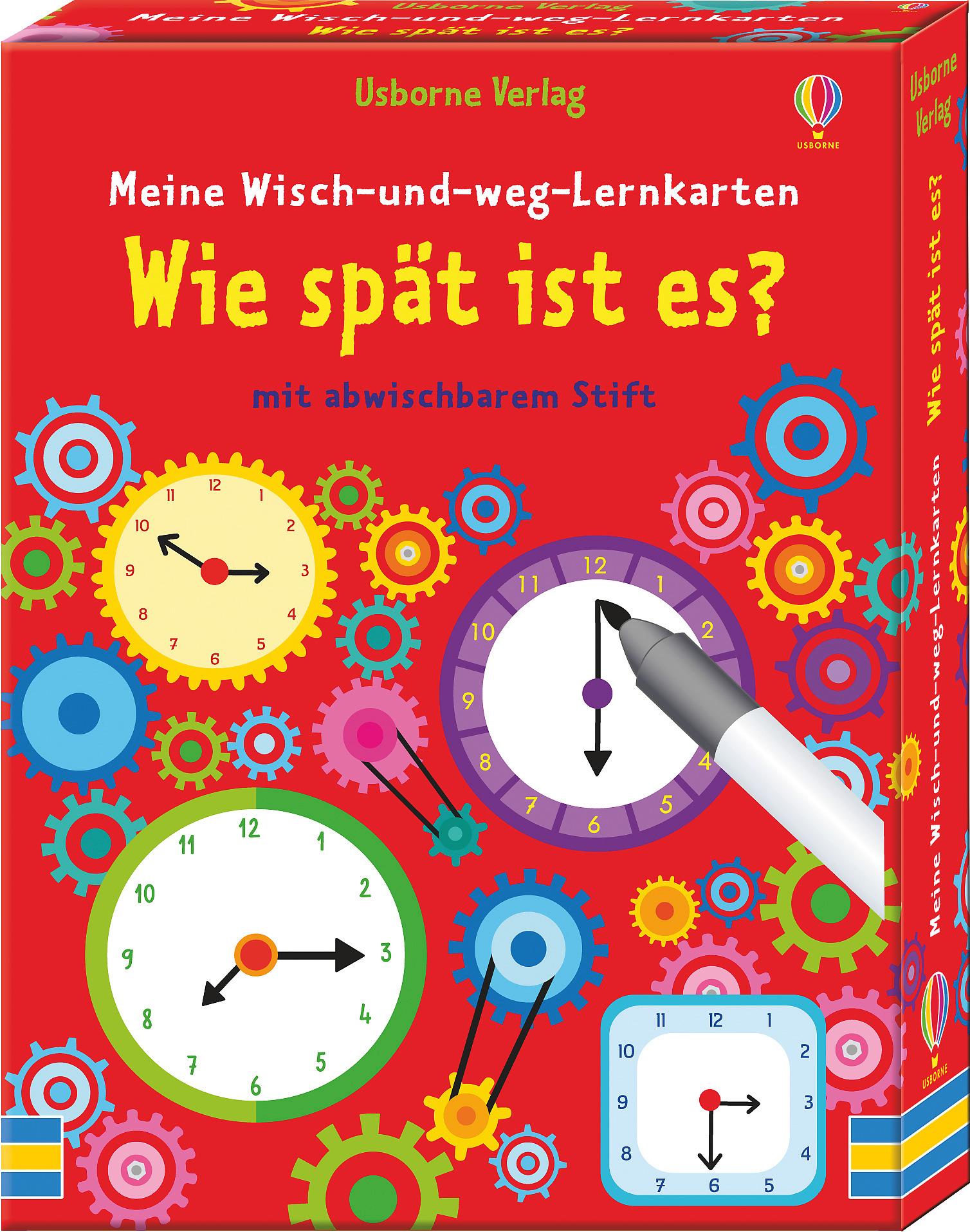 Vorderes Coverbild Meine Wisch-und-weg-Lernkarten: Wie spät ist es?