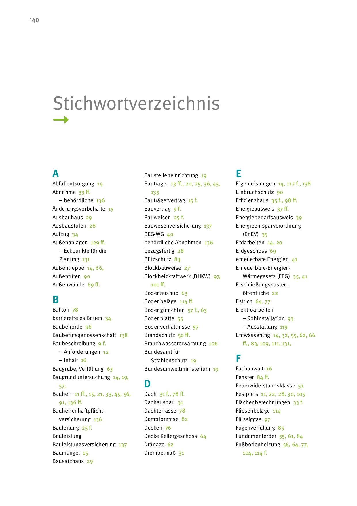 Beispielinhalt (Bild) Die Muster-Baubeschreibung