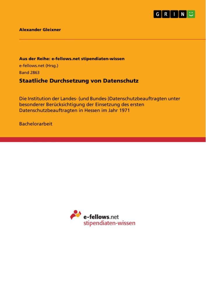 Vorderes Coverbild Staatliche Durchsetzung von Datenschutz