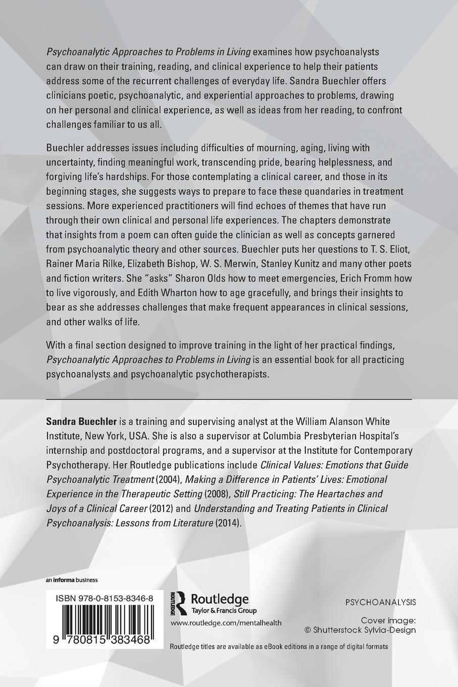 Rückseitencover Psychoanalytic Approaches to Problems in Living