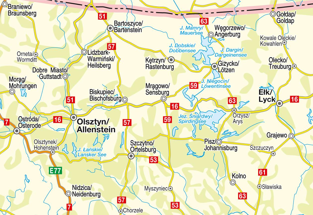Beispielinhalt (Bild) Höfer Polen PL011. West-Ost-Preussen 1 : 200 000