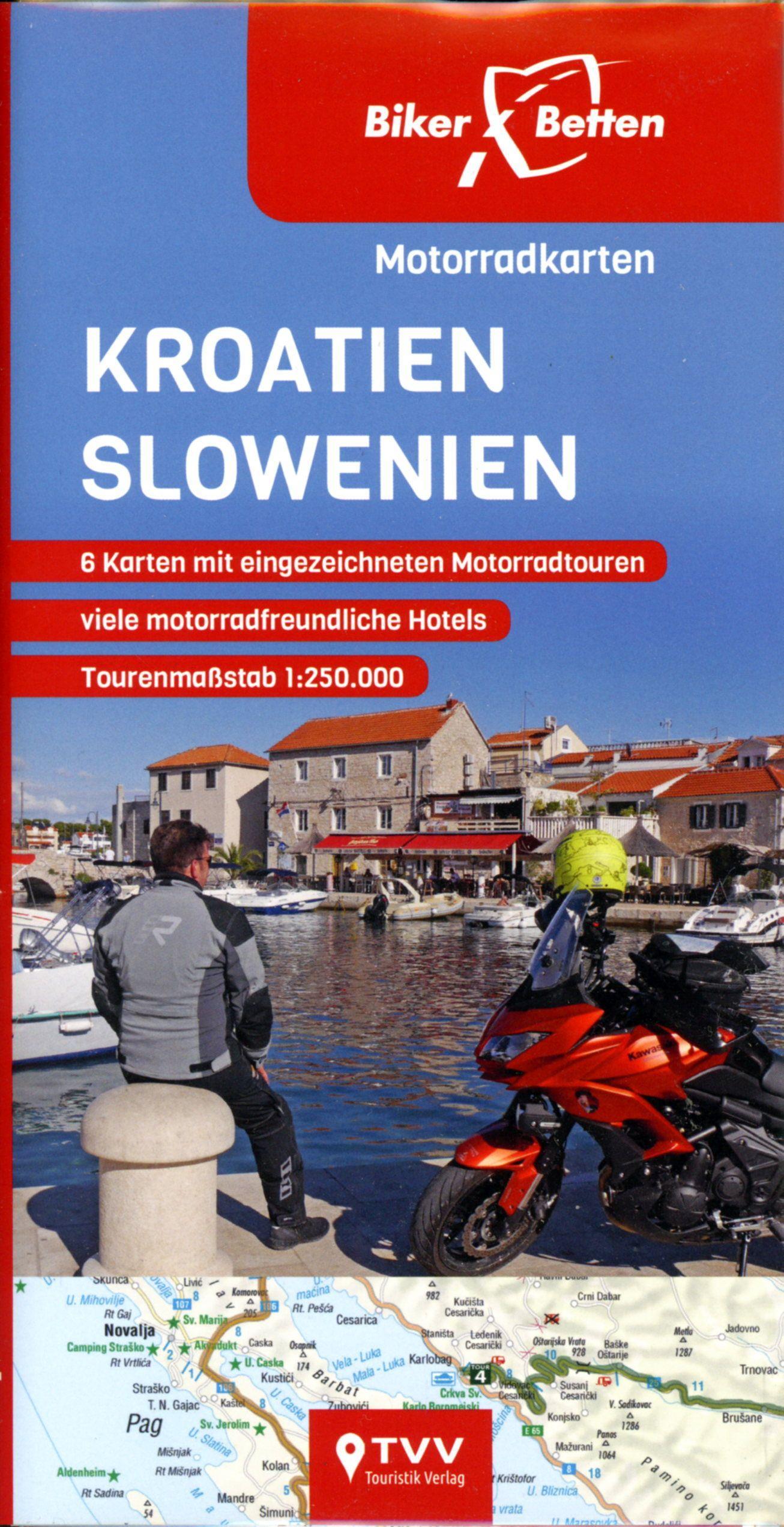 Vorderes Coverbild Motorradkarten Set Kroatien Slowenien