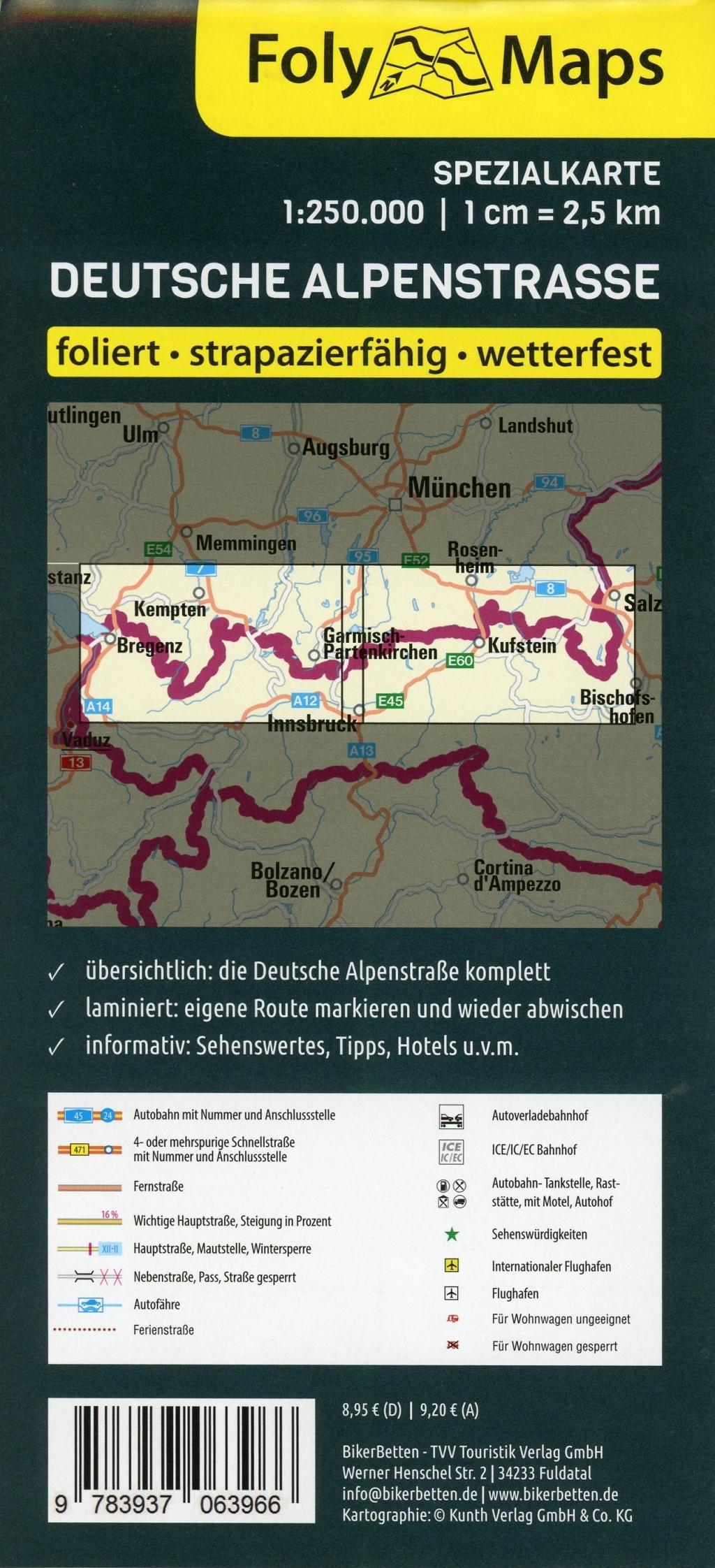 Beispielinhalt (Bild) FolyMaps Deutsche Alpenstraße Spezialkarte
