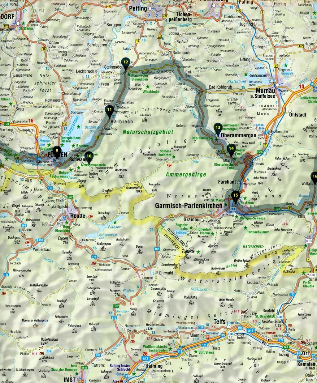 Beispielinhalt (Bild) FolyMaps Deutsche Alpenstraße Spezialkarte