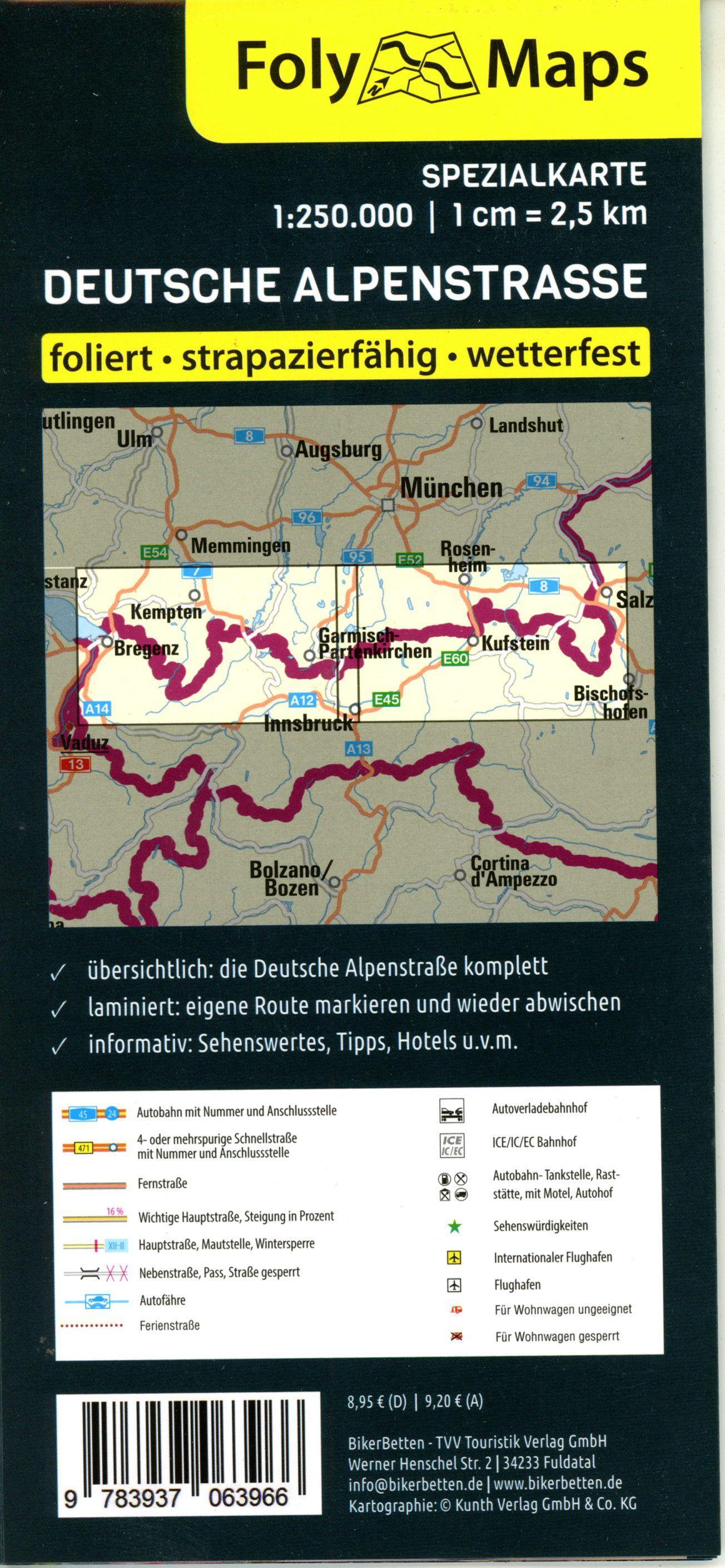 Vorderes Coverbild FolyMaps Deutsche Alpenstraße Spezialkarte