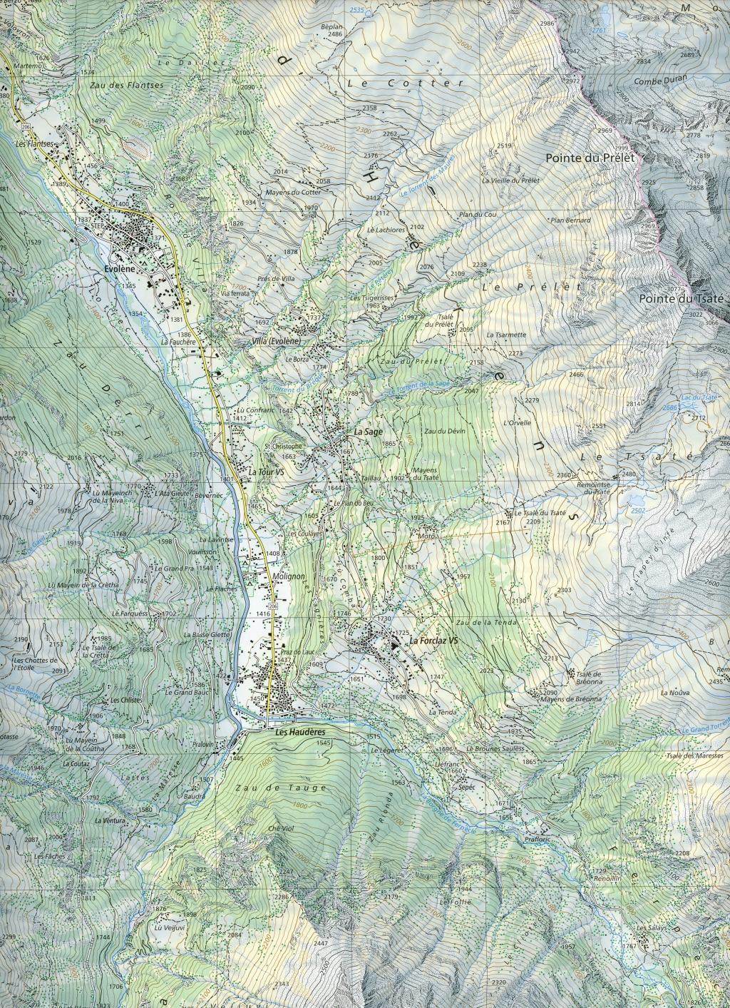 Beispielinhalt (Bild) Swisstopo 1 : 25 000 Evolène