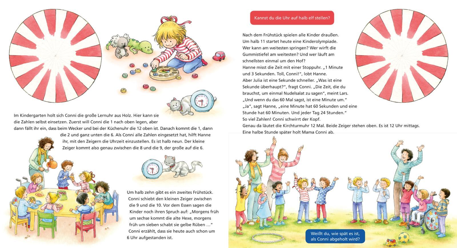 Beispielinhalt (Bild) Conni-Bilderbücher: Conni lernt die Uhrzeit