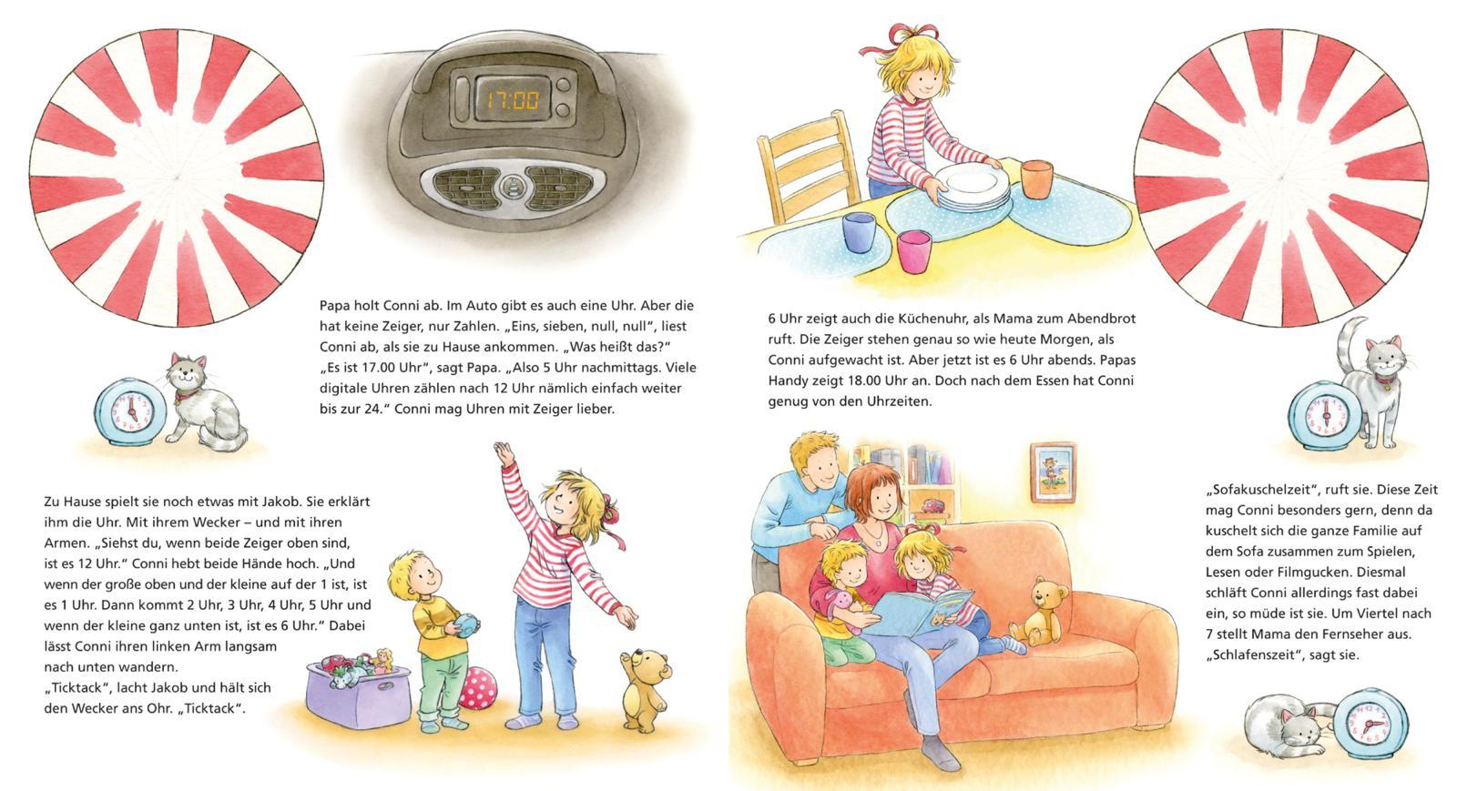 Beispielinhalt (Bild) Conni-Bilderbücher: Conni lernt die Uhrzeit