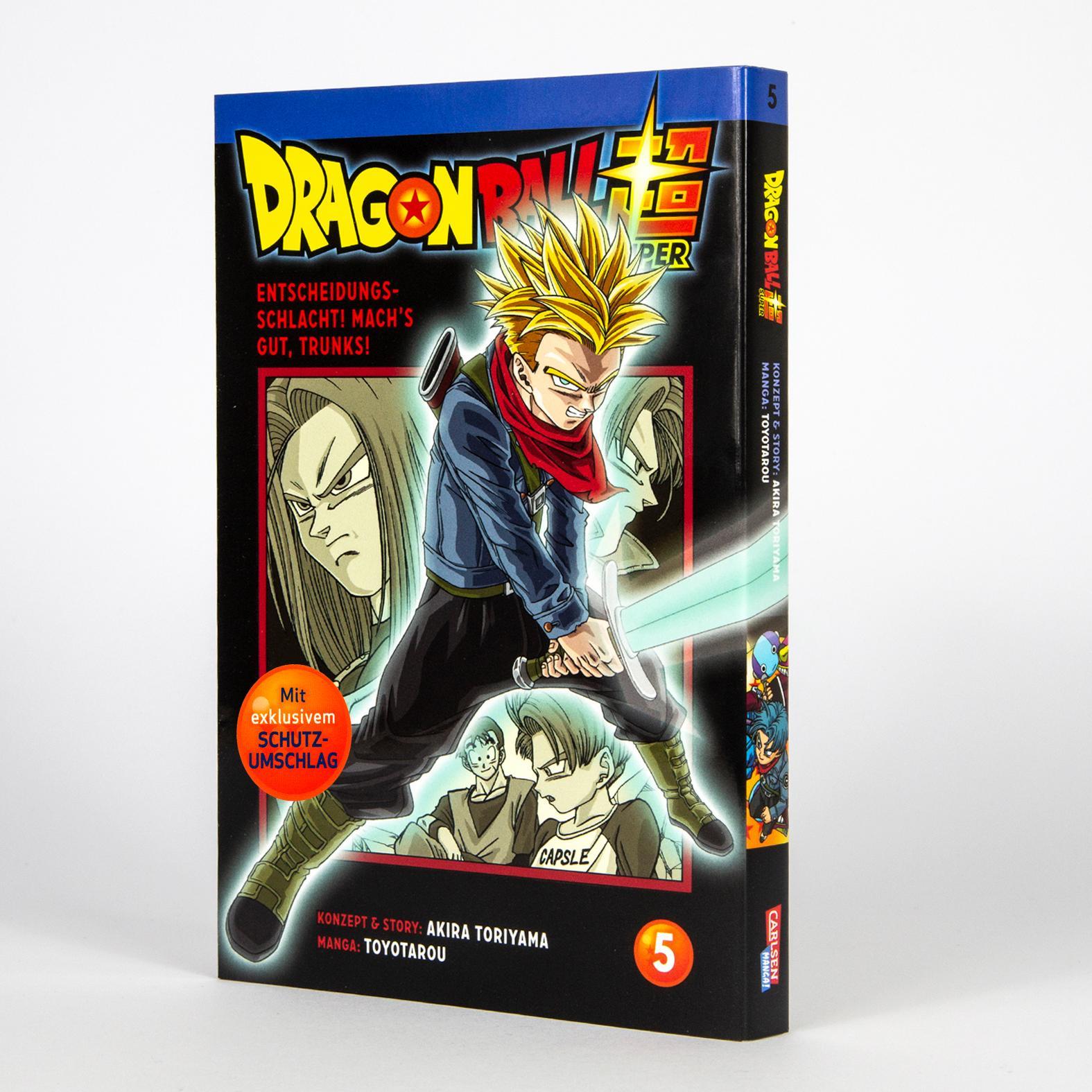 Beispielinhalt (Bild) Dragon Ball Super Bände 1-5 im Sammelschuber mit Extra