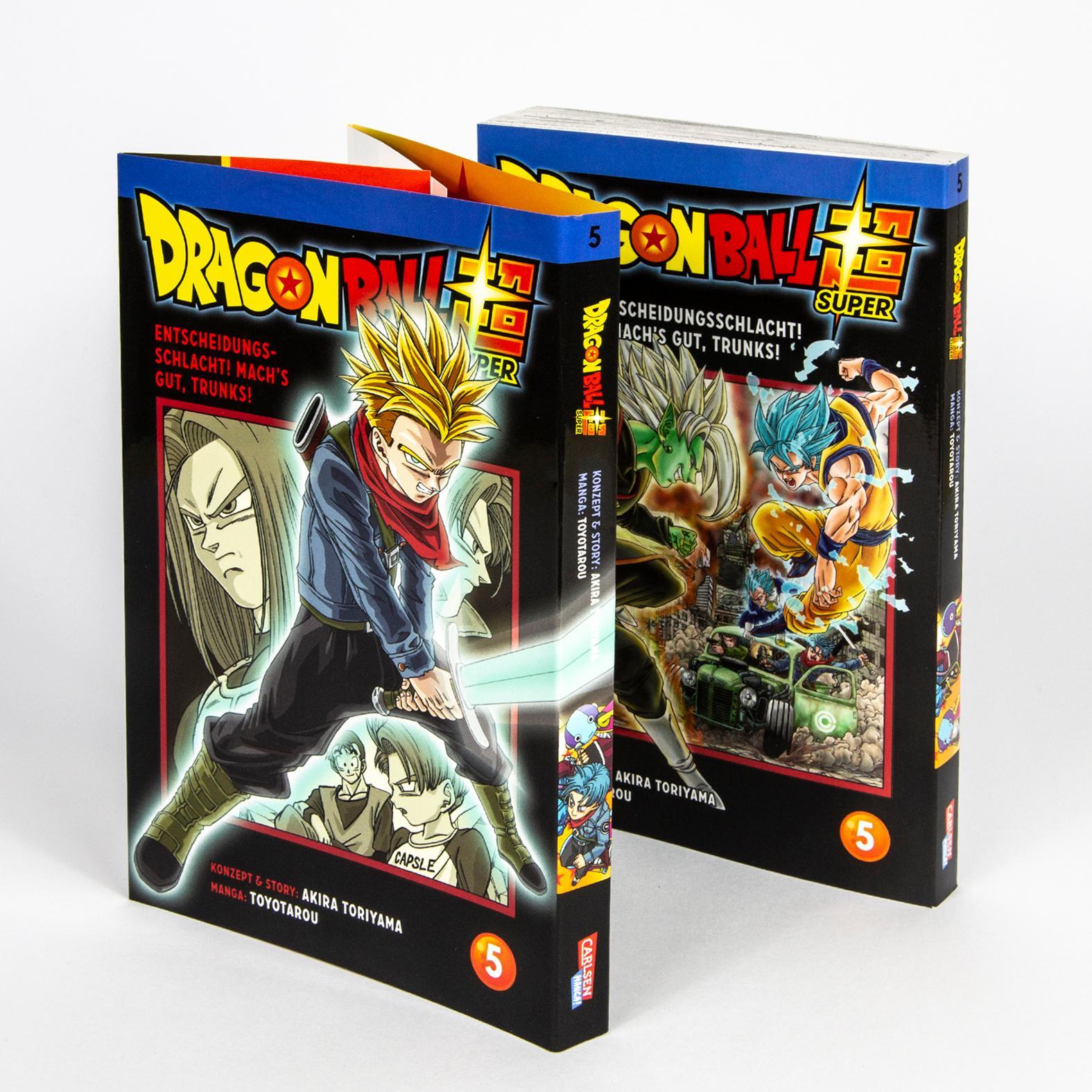 Beispielinhalt (Bild) Dragon Ball Super Bände 1-5 im Sammelschuber mit Extra