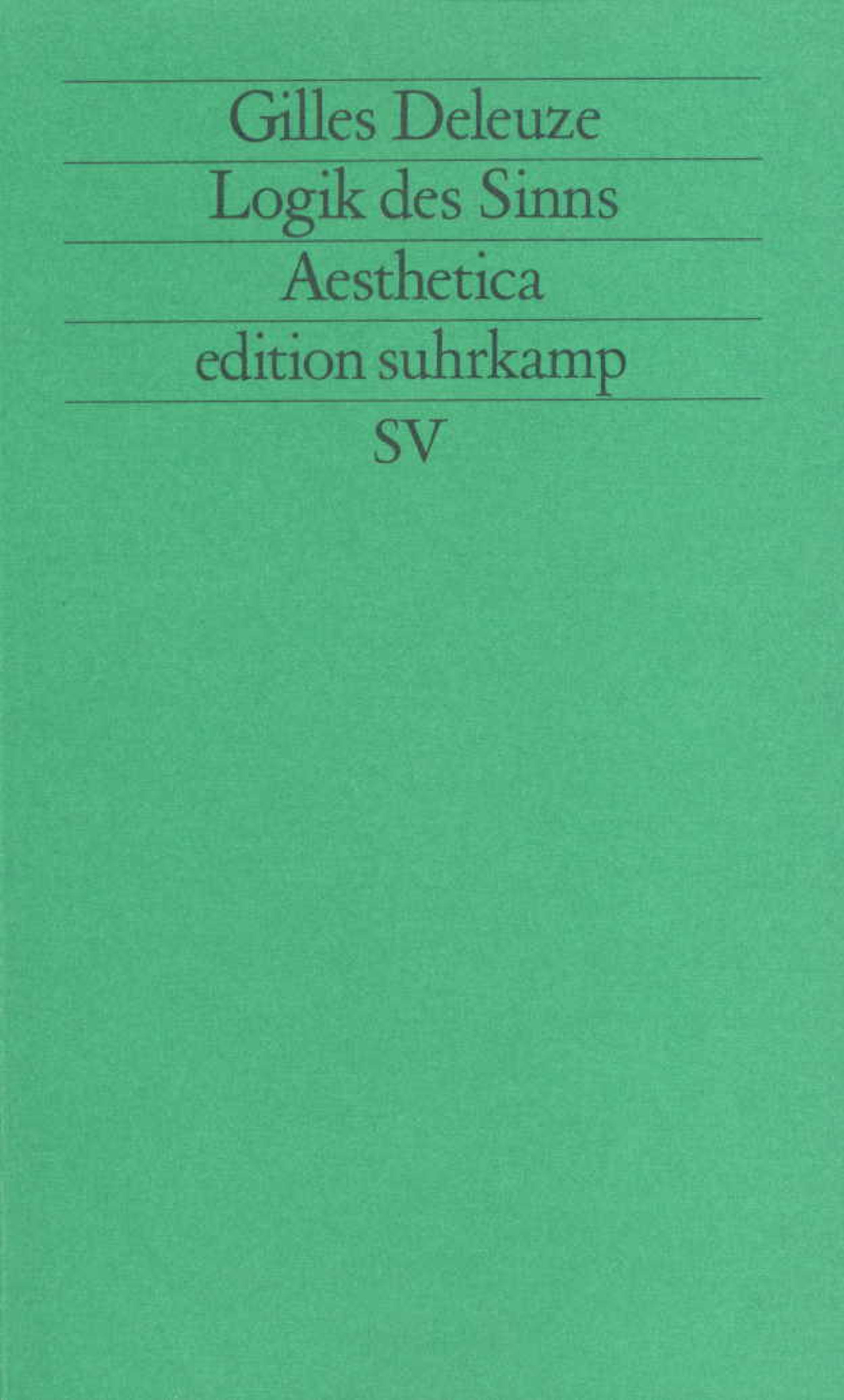 Vorderes Coverbild Logik des Sinns
