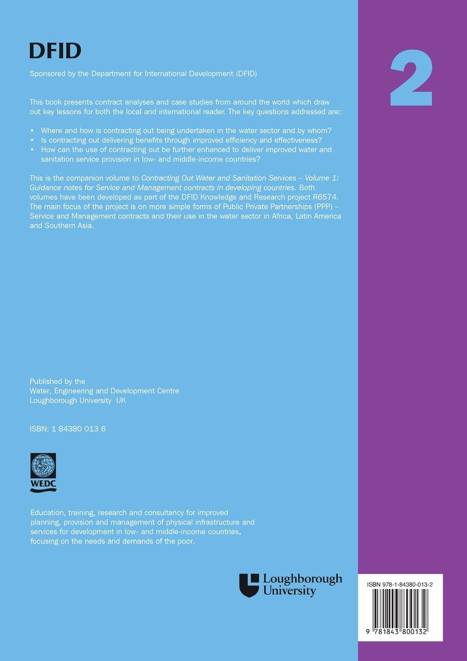 Rückseitencover Contracting Out Water and Sanitation Services: Volume 2. Case Studies and Analysis of Service and Management Contracts in Developing Countries