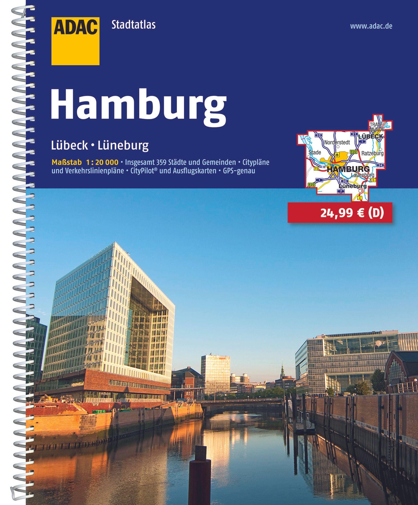 Vorderes Coverbild ADAC Stadtatlas Hamburg 1:20 000