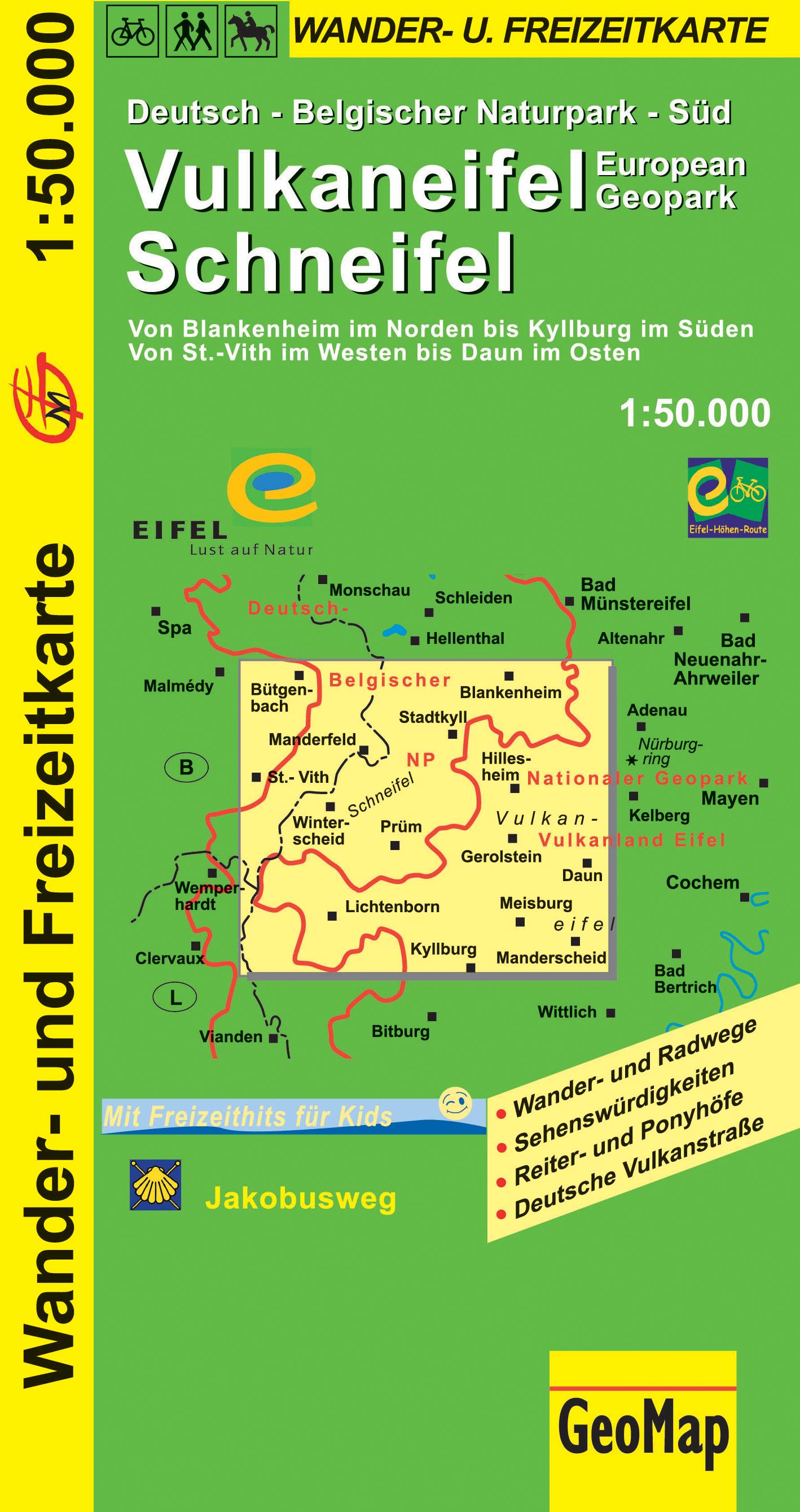Vorderes Coverbild Vulkaneifel Schneifel Wander- und Freizeitkarte 1:50.000