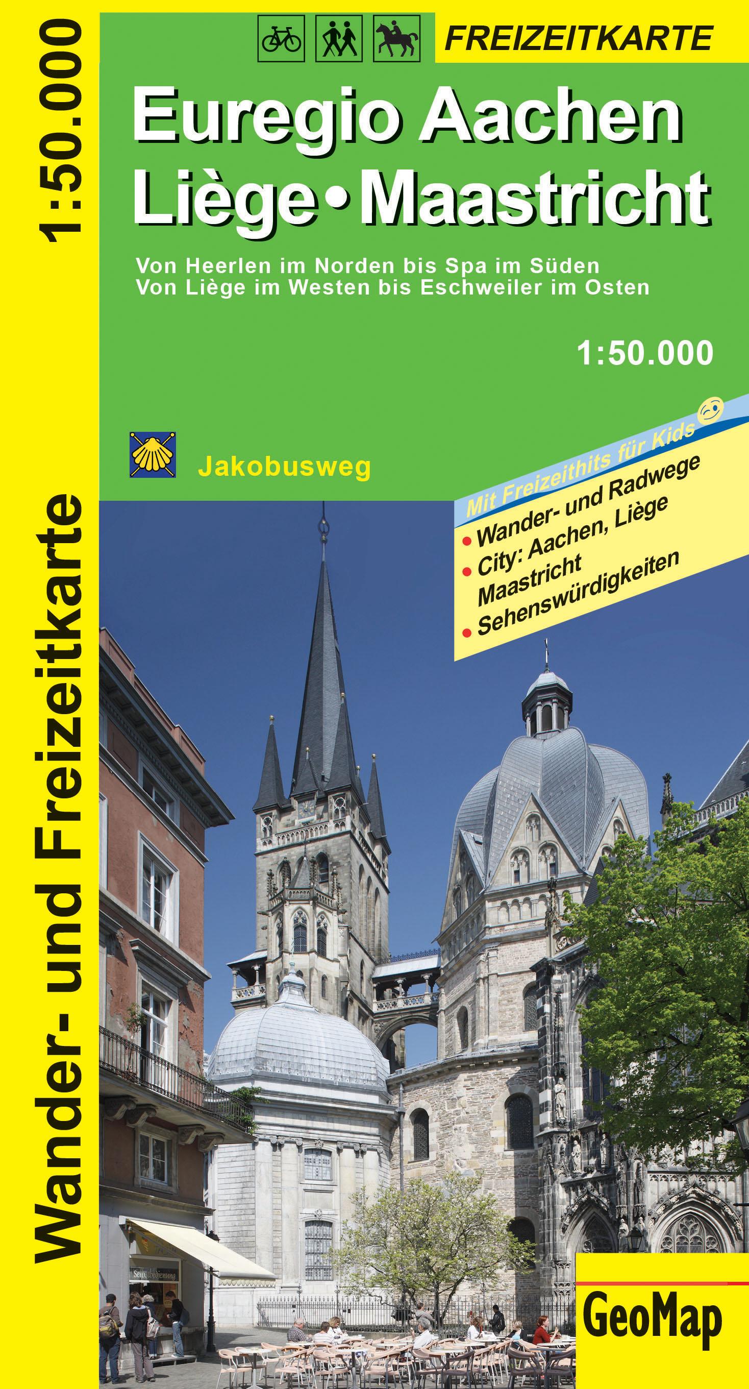 Vorderes Coverbild Euregio Aachen, Liege, Maastricht 1:50.000 Wander- und Freizeitkarte