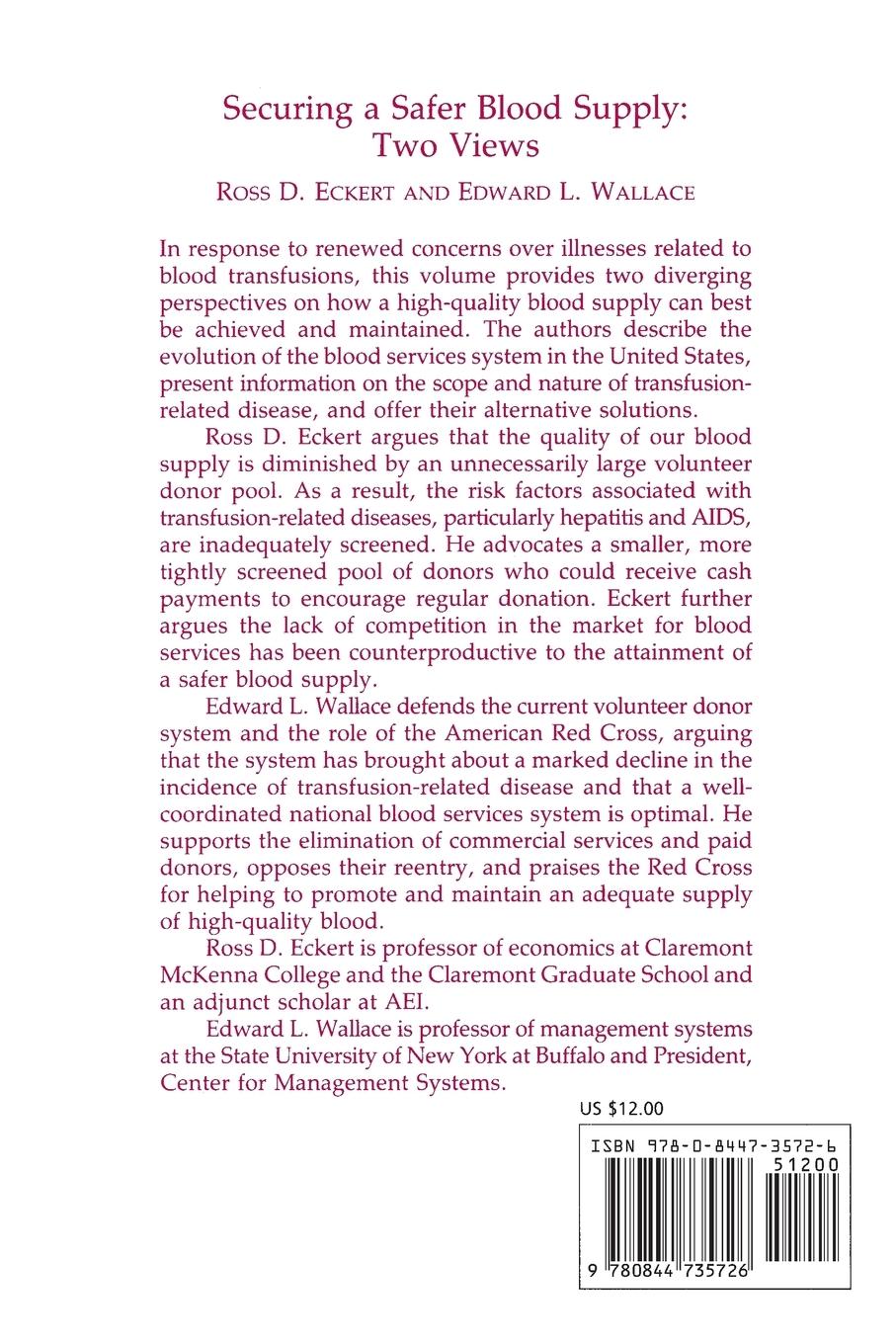 Rückseitencover Securing a Safer Blood Supply