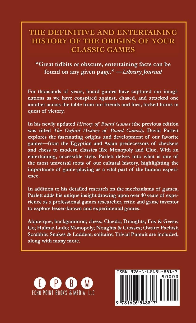 Rückseitencover Oxford History of Board Games