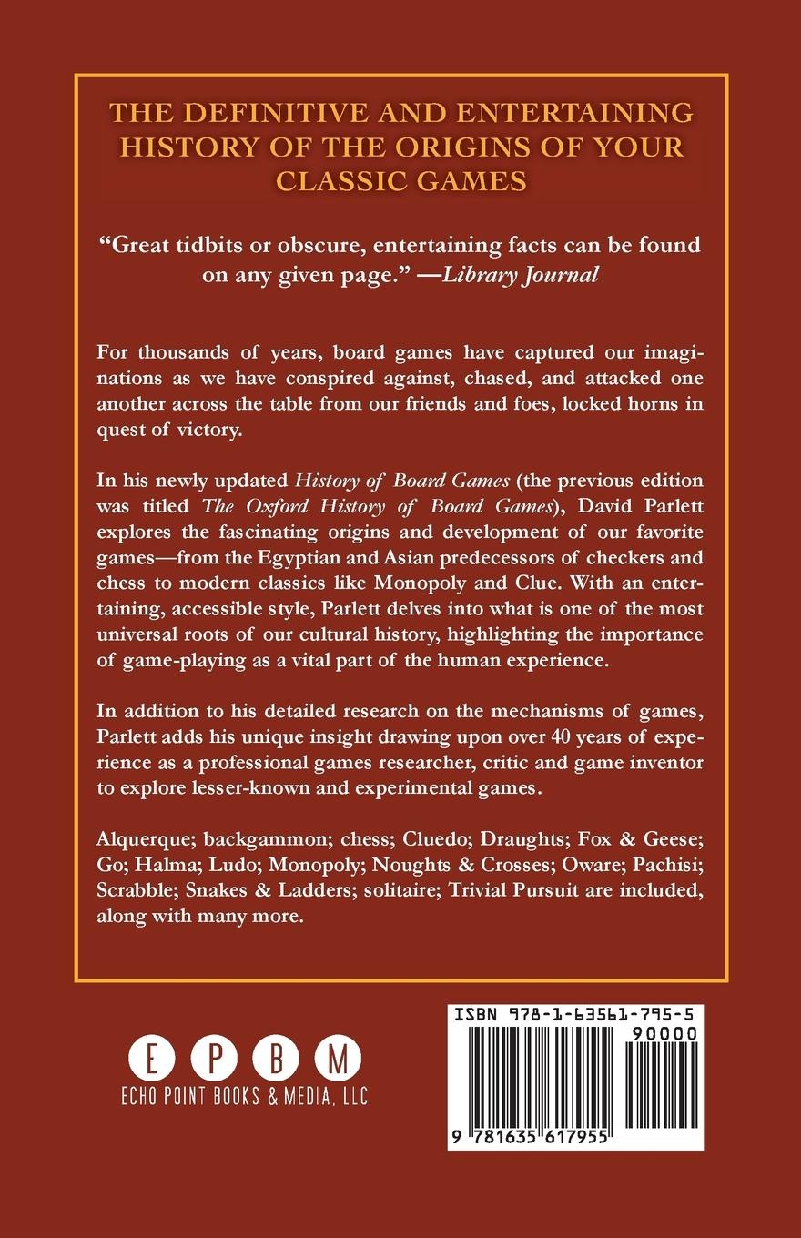 Rückseitencover Oxford History of Board Games