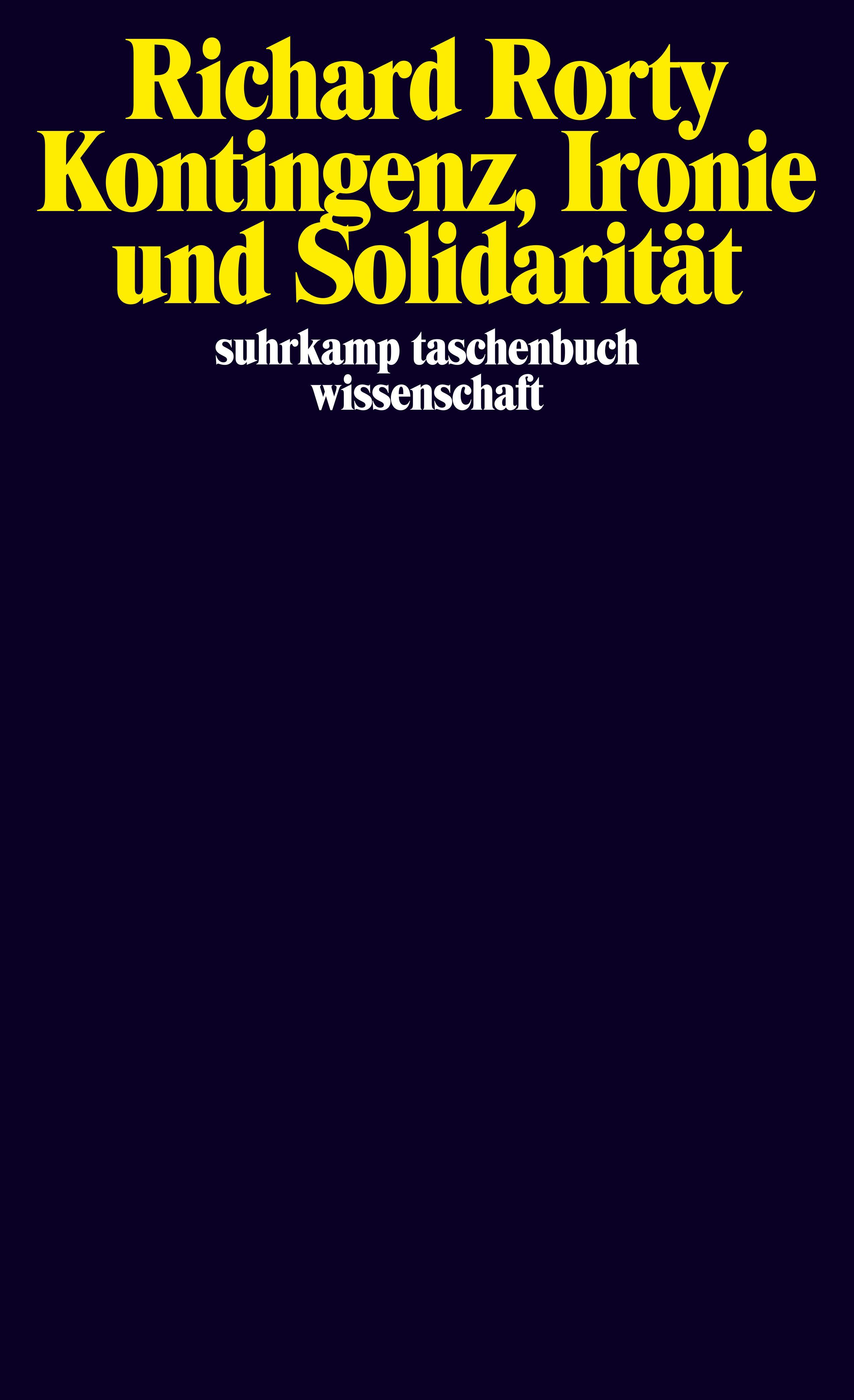 Vorderes Coverbild Kontingenz, Ironie und Solidarität