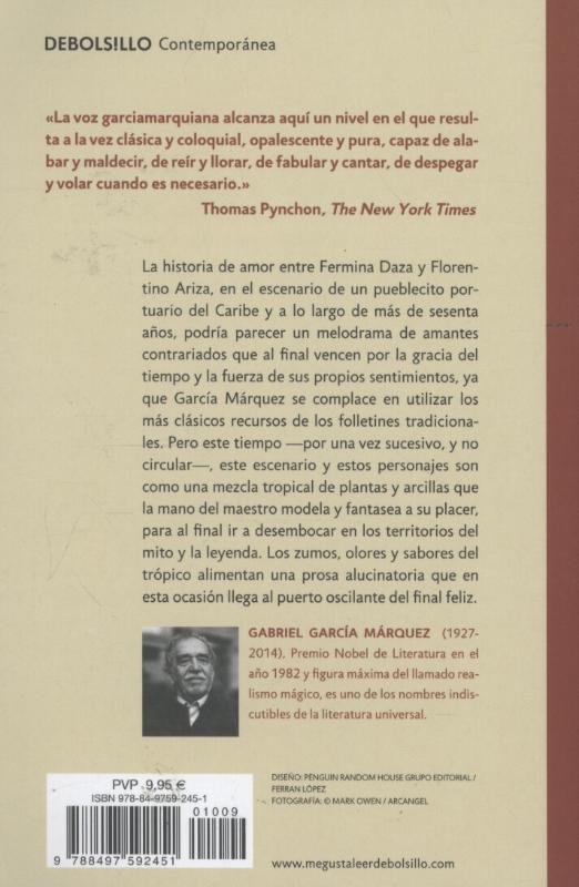 Rückseitencover El amor en los tiempos del cólera