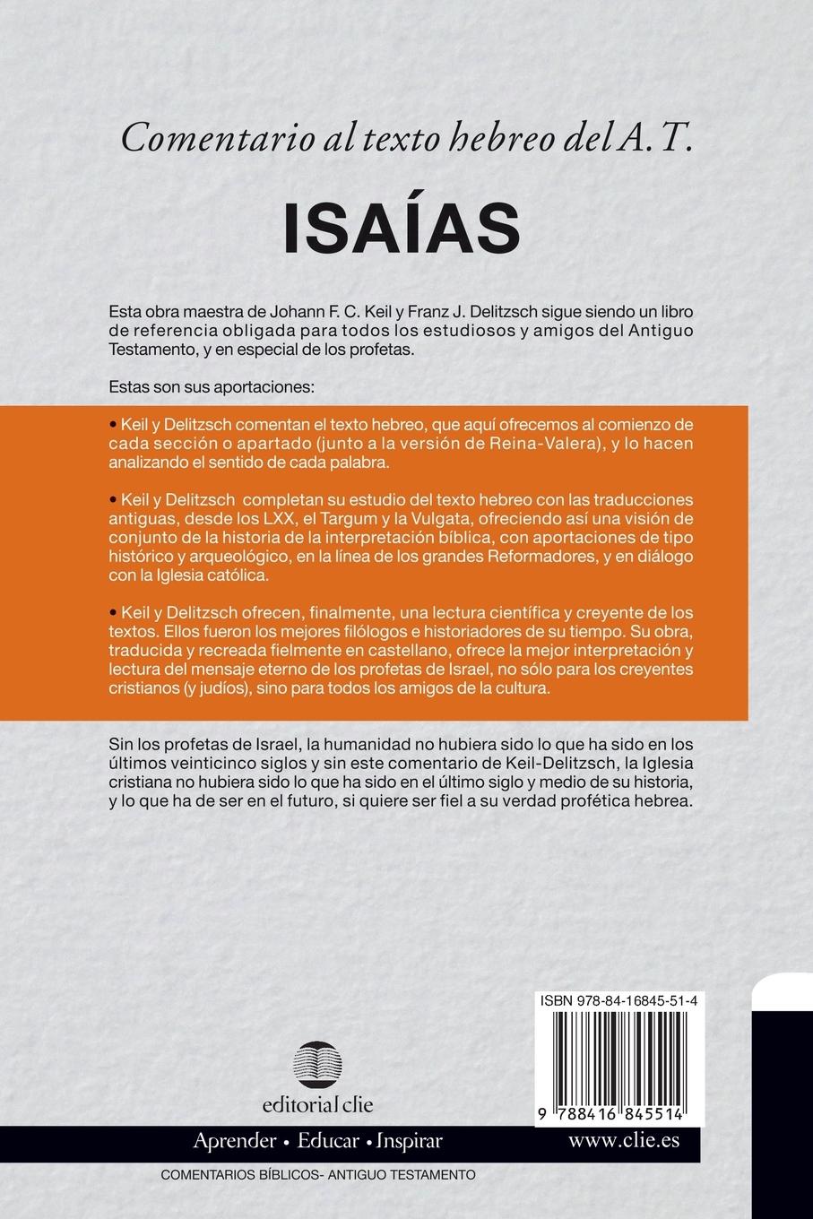 Rückseitencover Comentario al texto hebreo del Antiguo Testamento - Isaías