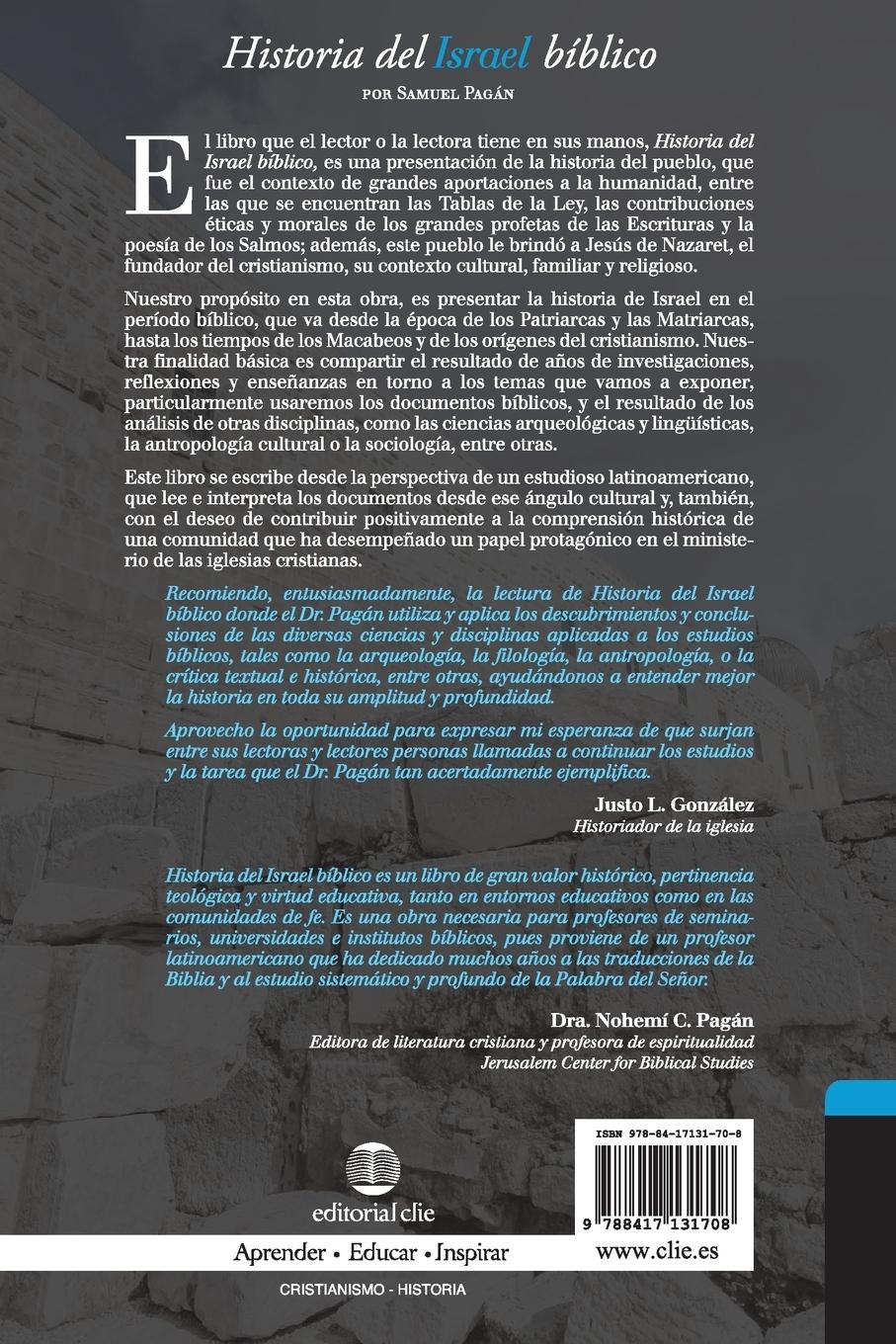 Rückseitencover Historia del Israel bíblico