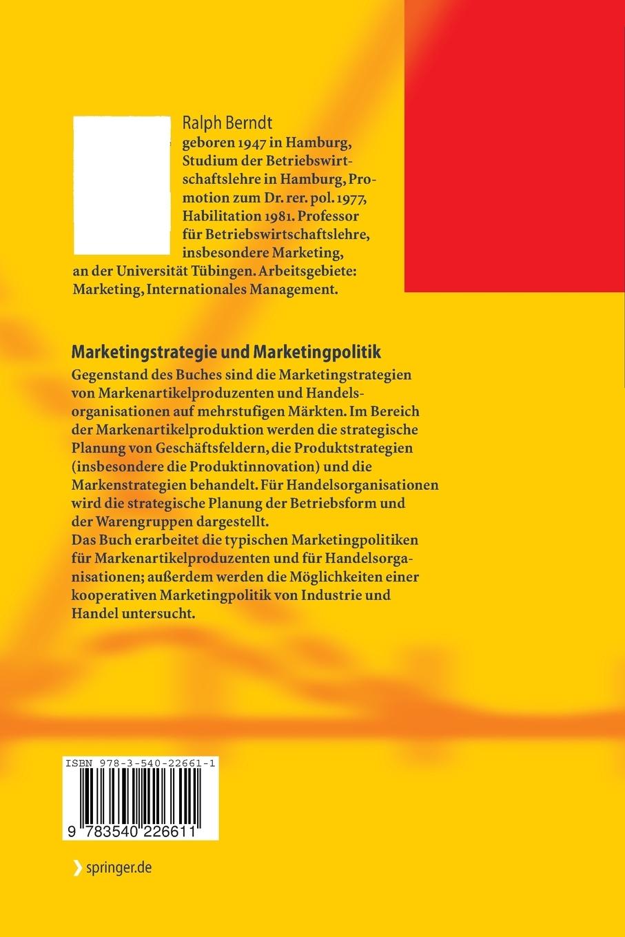Rückseitencover Marketingstrategie und Marketingpolitik