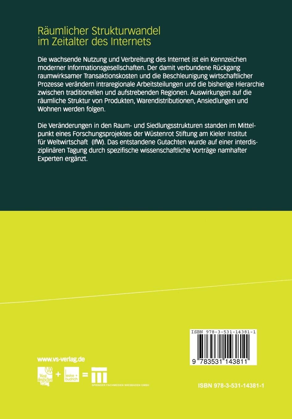 Rückseitencover Räumlicher Strukturwandel im Zeitalter des Internets