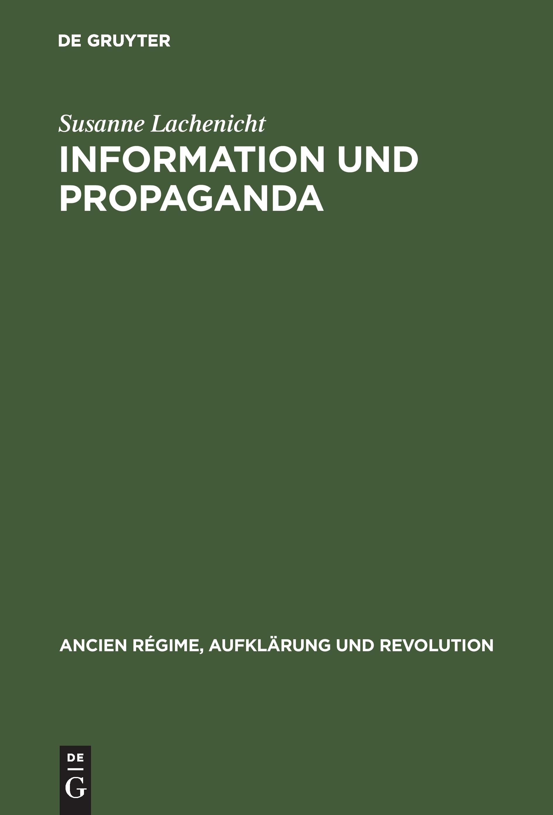 Vorderes Coverbild Information und Propaganda