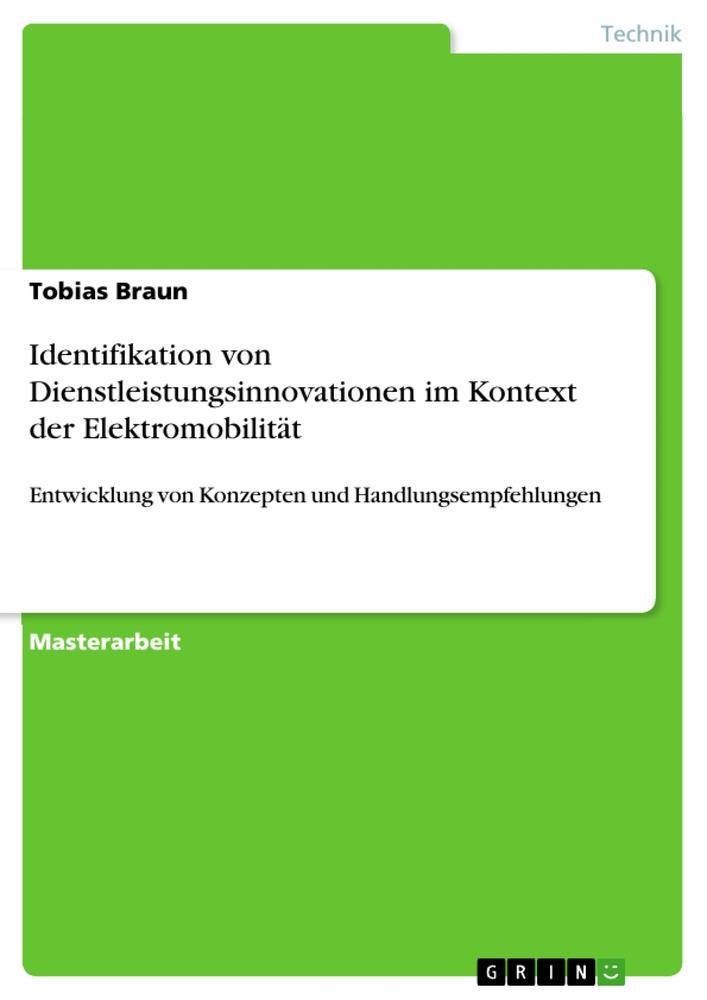 Vorderes Coverbild Identifikation von Dienstleistungsinnovationen im Kontext der Elektromobilität