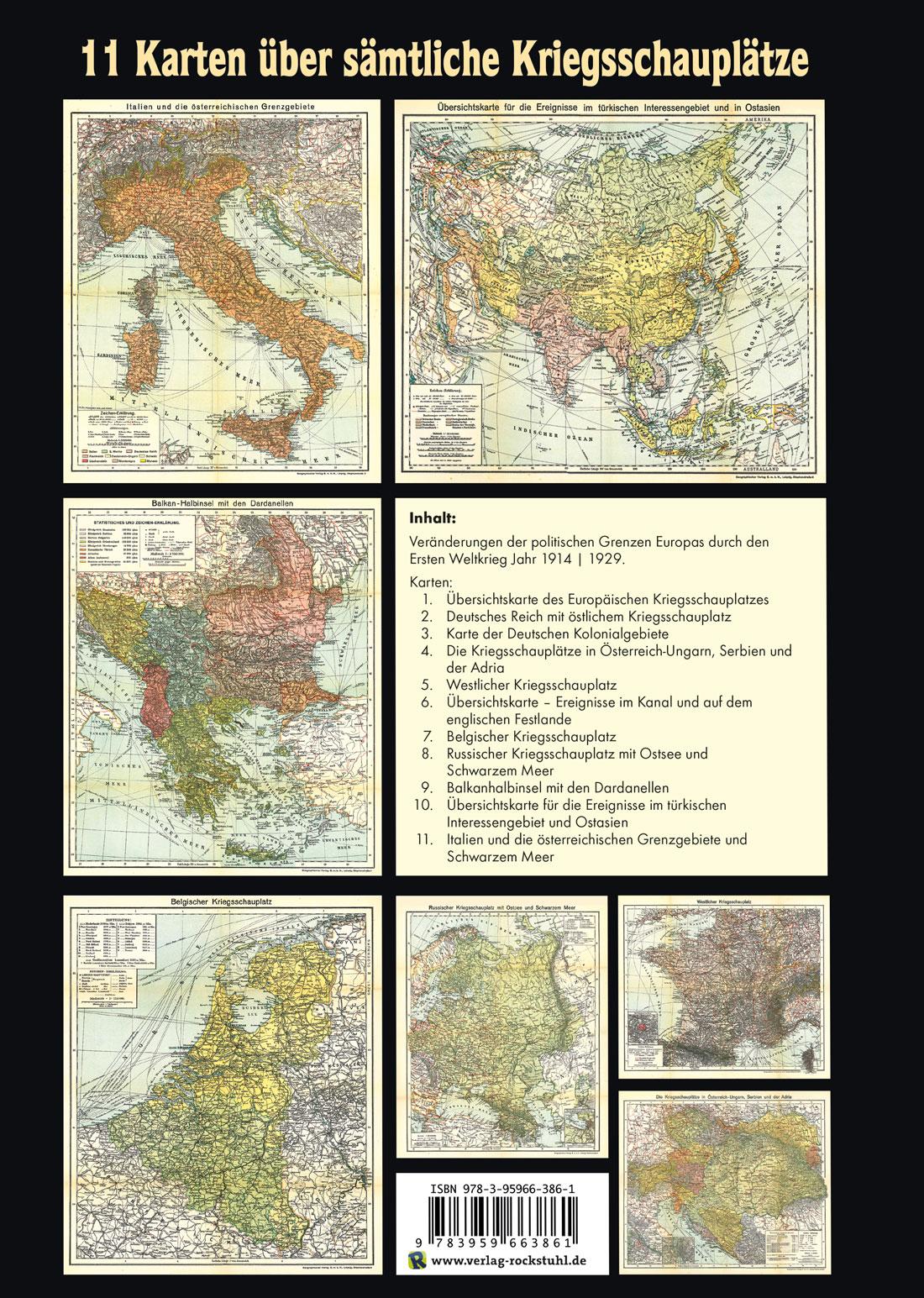 Rückseitencover KRIEGS-ATLAS 1914-1918 - über sämtliche Kriegsschauplätze
