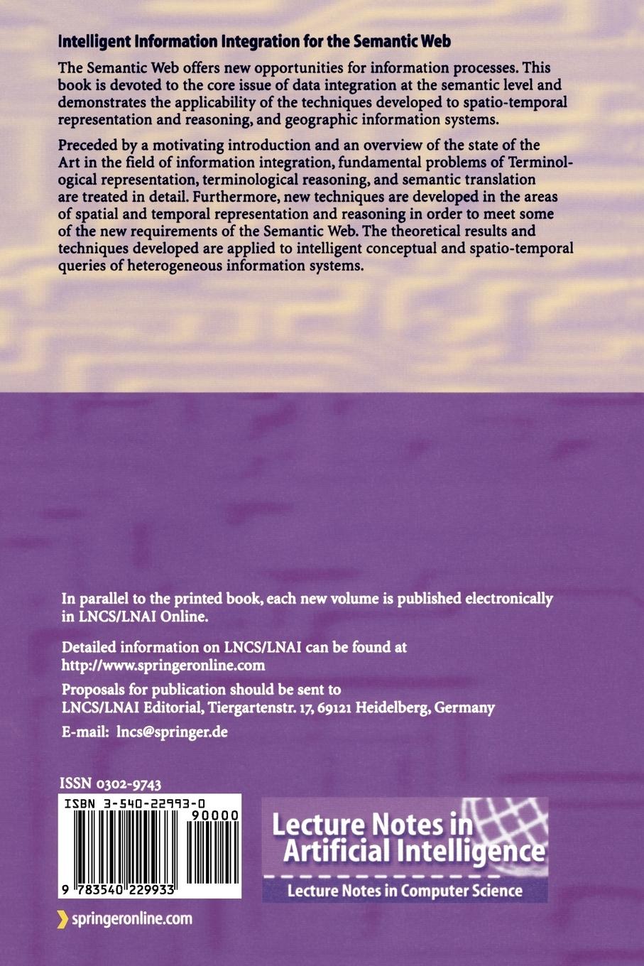 Rückseitencover Intelligent Information Integration for the Semantic Web