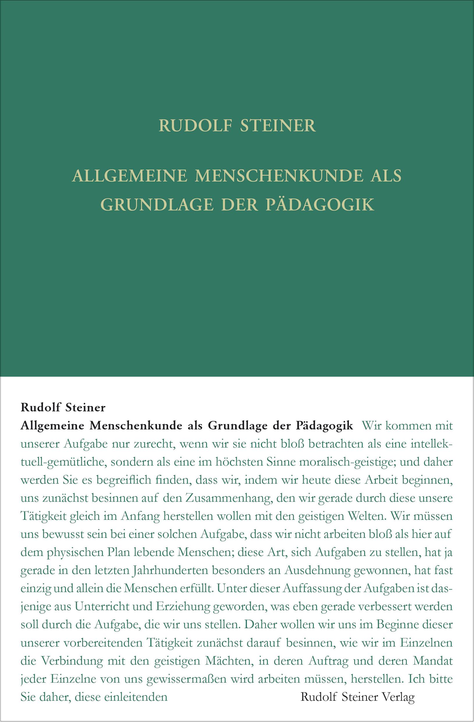 Vorderes Coverbild Allgemeine Menschenkunde als Grundlage der Pädagogik