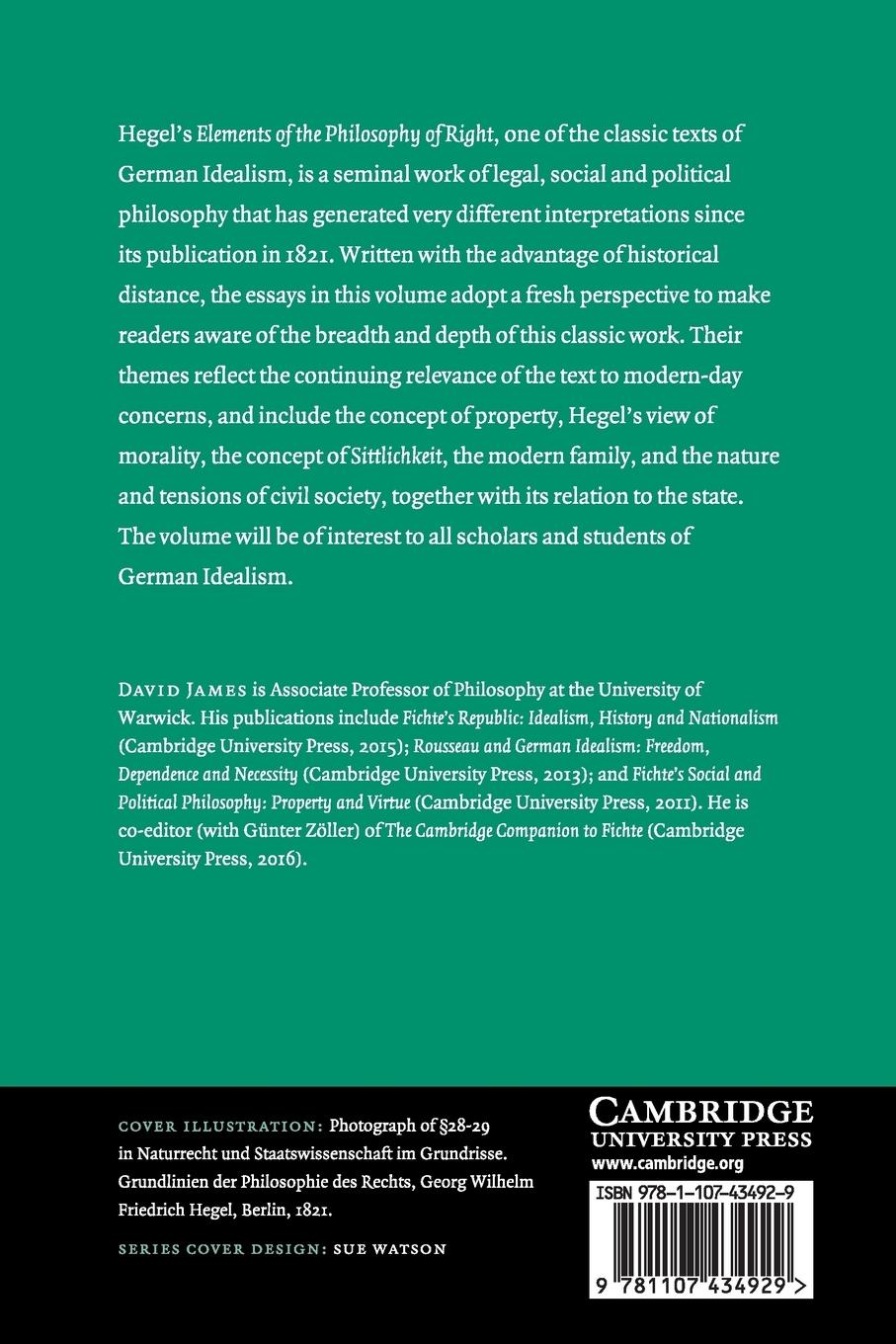 Rückseitencover Hegel's 'Elements of the Philosophy of Right'