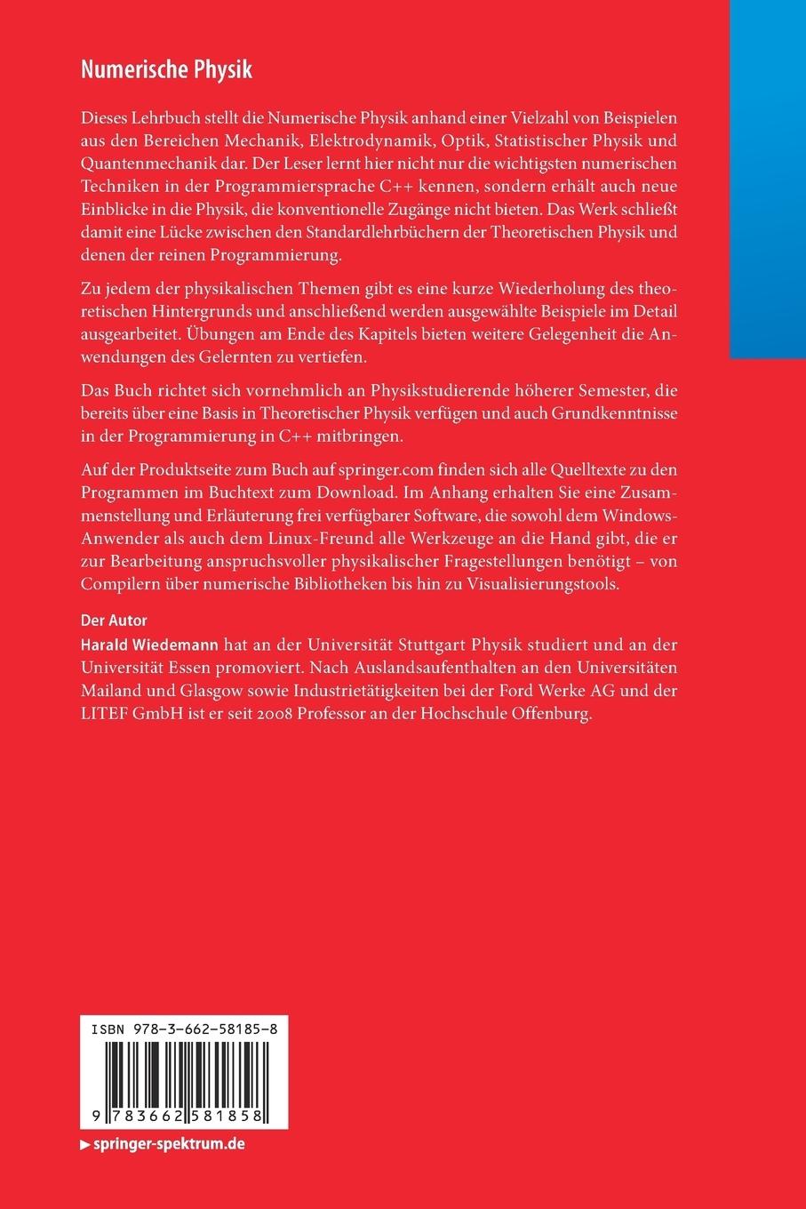 Rückseitencover Numerische Physik