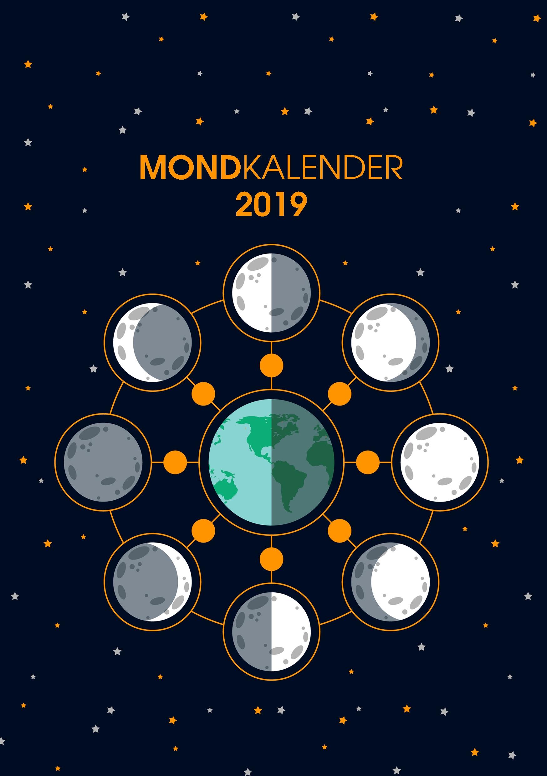 Vorderes Coverbild Der Monkalender 2019 - Terminplaner und Terminkalender mit Mondphasen