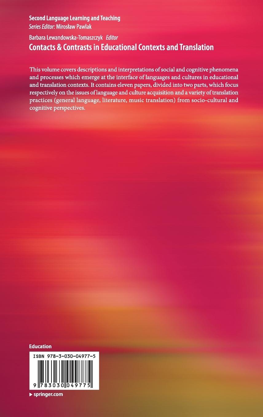 Rückseitencover Contacts and Contrasts in Educational Contexts and Translation