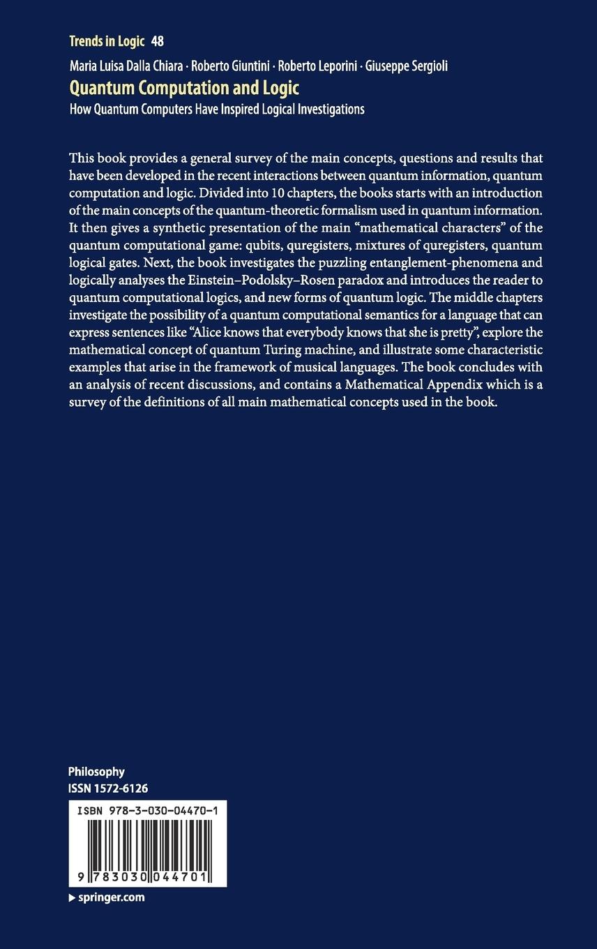 Rückseitencover Quantum Computation and Logic