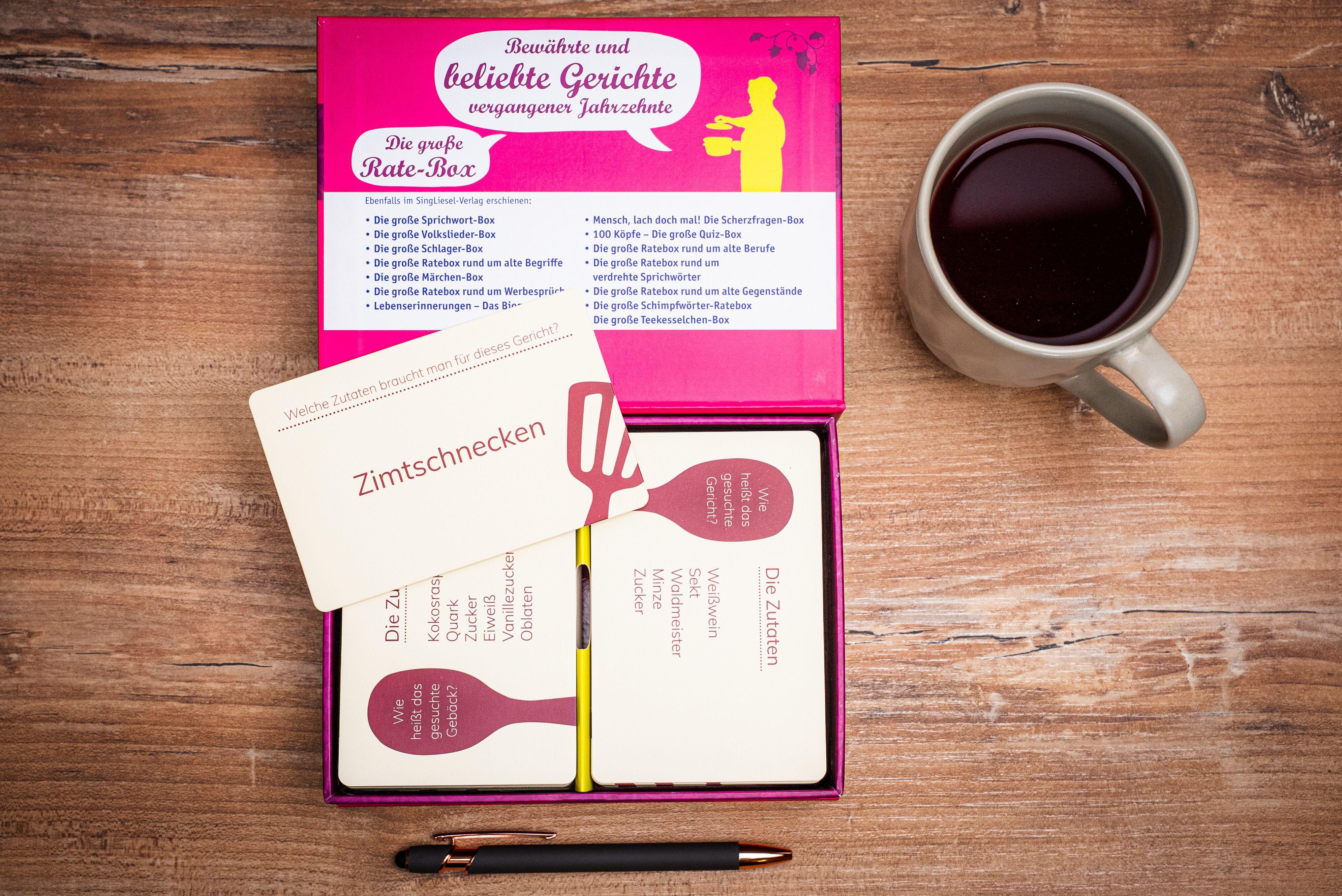 Beispielinhalt (Bild) Die große Rate-Box rund ums Kochen für Senioren