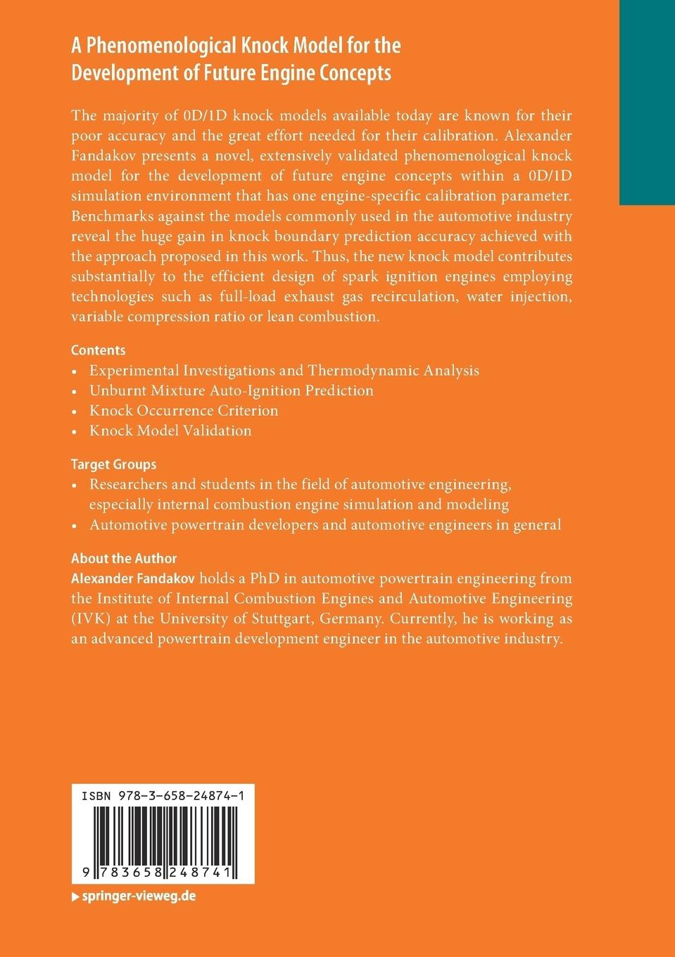 Rückseitencover A Phenomenological Knock Model for the Development of Future Engine Concepts