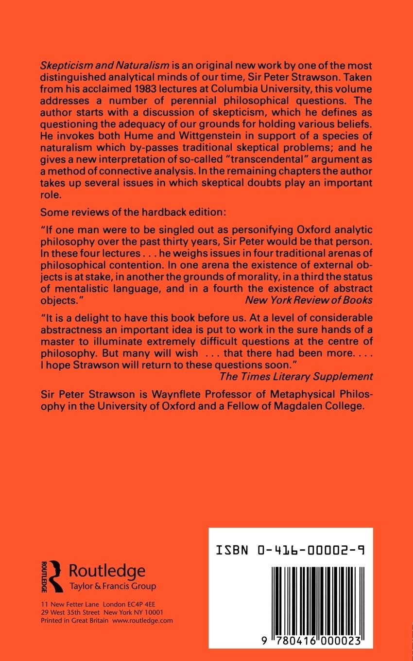 Rückseitencover Scepticism and Naturalism