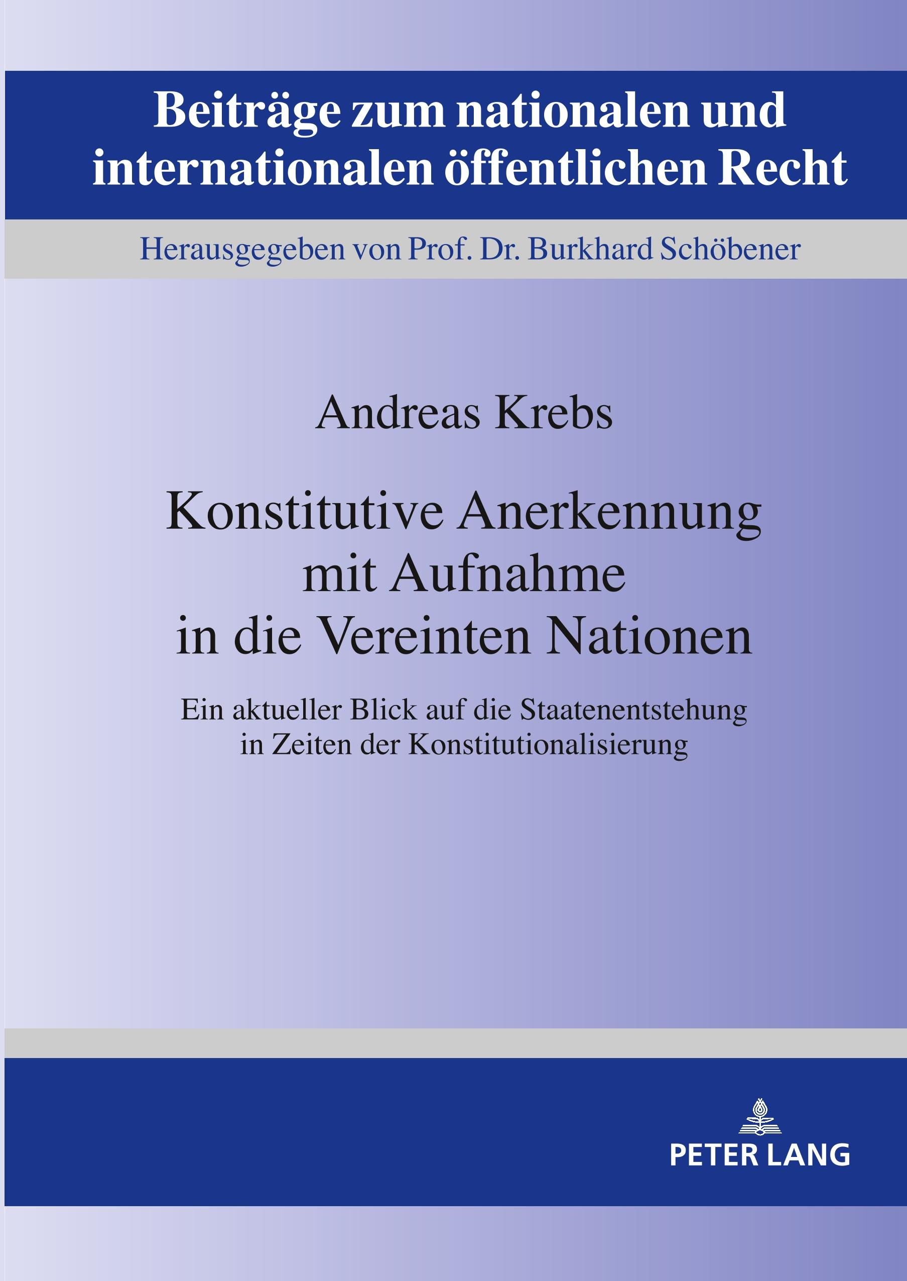 Vorderes Coverbild Konstitutive Anerkennung mit Aufnahme in die Vereinten Nationen