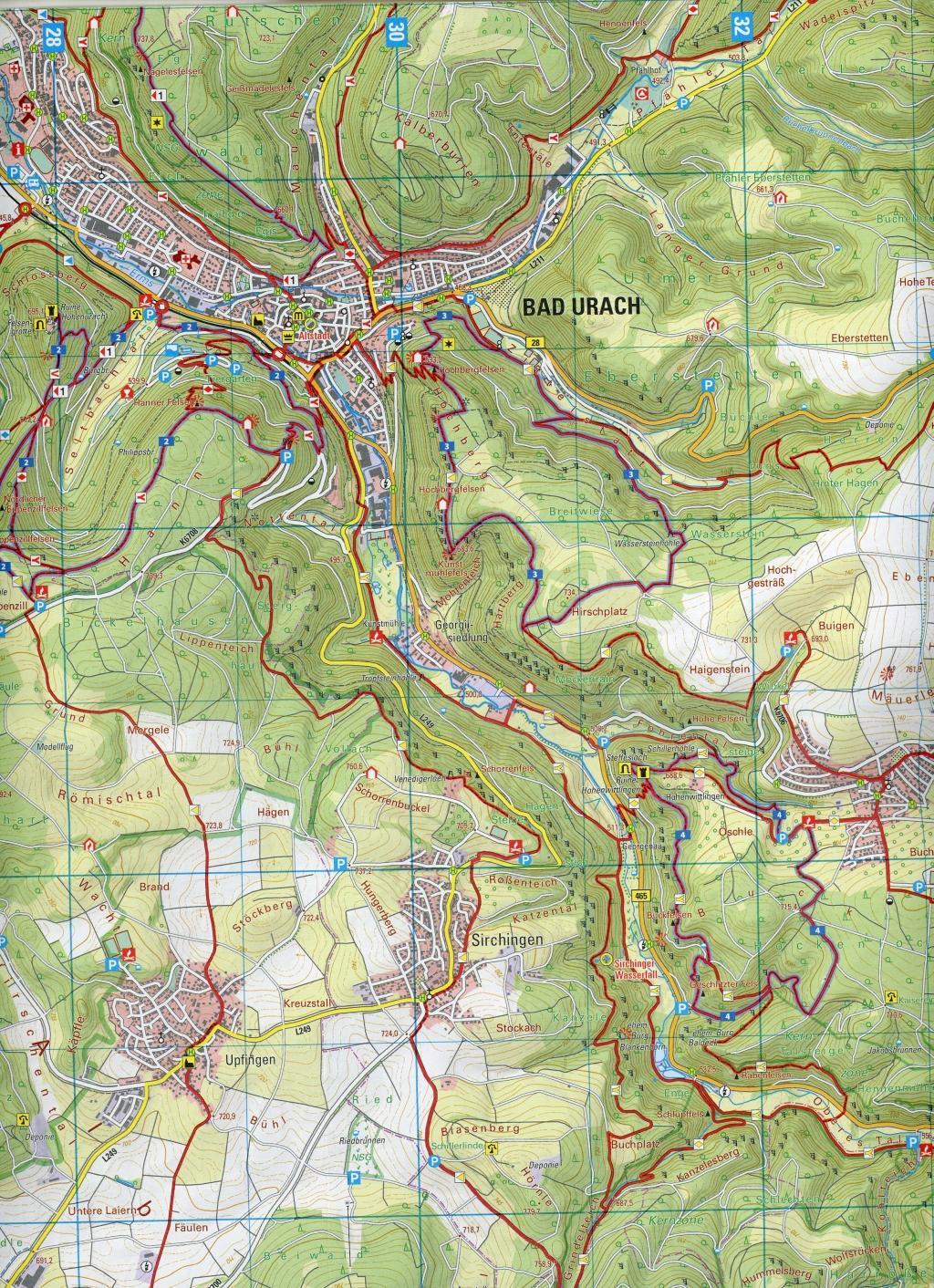 Beispielinhalt (Bild) Bad Urach - Großes Lautertal (West), Zwiefalten Wanderkarte 1:25000