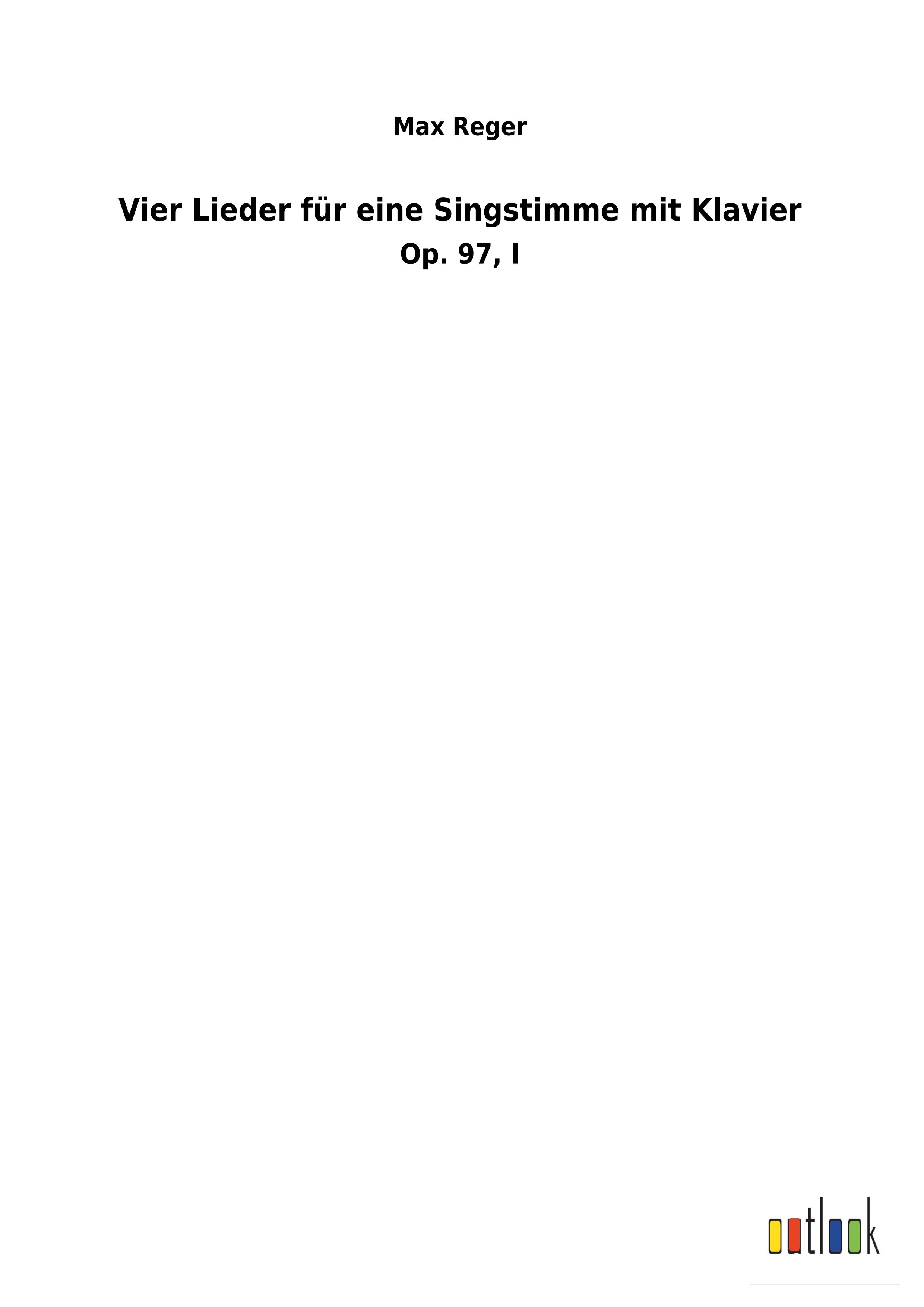 Vorderes Coverbild Vier Lieder für eine Singstimme mit Klavier