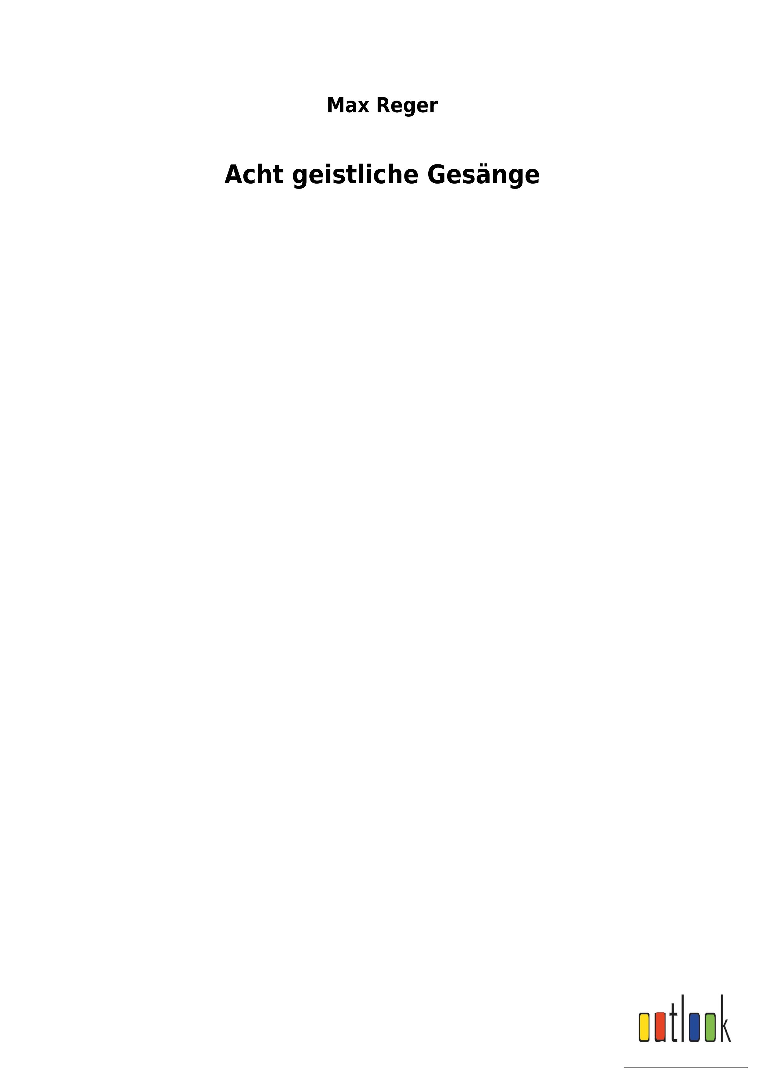Vorderes Coverbild Acht geistliche Gesänge