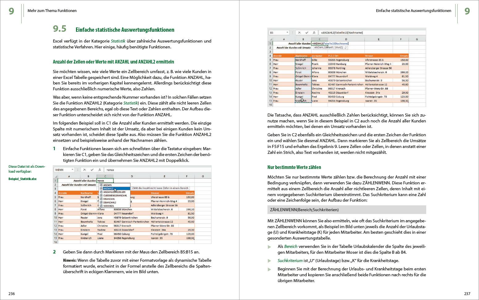 Beispielinhalt (Bild) Excel 2019 - Stufe 1: Grundlagen