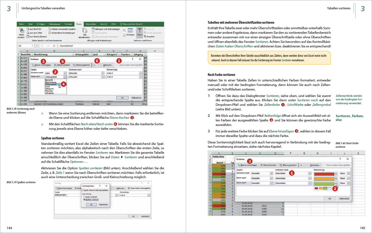 Beispielinhalt (Bild) Excel 2019 - Stufe 2: Aufbauwissen